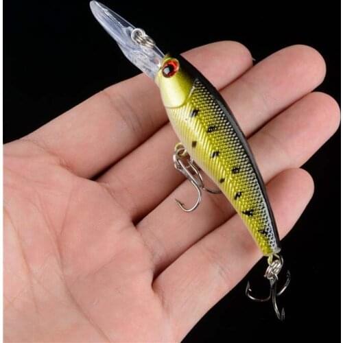 Diving Depth 0.5-3M Anti-Corrosion Bionic Fishing Lure Hard Bait Artificial Minnow 90mm/8.3g 3D Eyes Plastic Fishing Bait