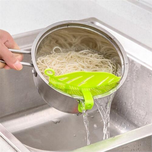 Durable Clean Leaf Shape Draining Board Rice Wash Sieve Beans Peas Cleaning Gadget Colander Kitchen Clips Tools