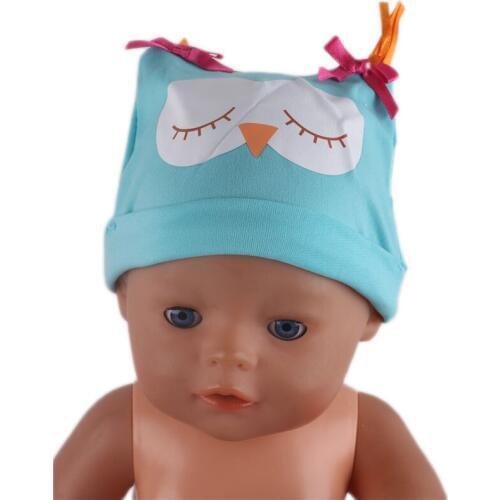 New Fashion Blue Owl Hat Wear Fit 43 Cm Born Children best Birthday Gift