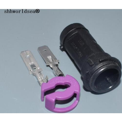 Shhworldsea 2 pin 6.3 series for VW round fog lights plugs auto male wiring wire connector 813 972 926 813972926