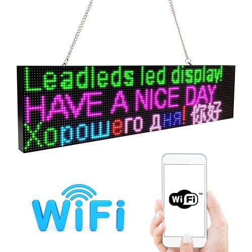 52CM P4MM Led Sign Full Color Programmable Scrolling Message LED Display Board Display Multi-Language for Advertising/Business
