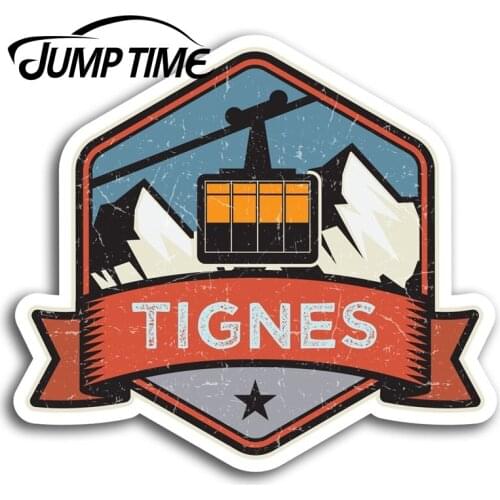 Jump Time for Tignes France Ski Slope Vinyl Stickers Sticker Laptop Luggage Truck Window Bumper Decal Waterproof Accessories