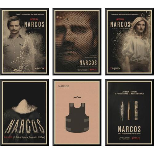 Crime Columbia Season Narcos TV series Vintage Poster Decorative Wall Art Home Bar Posters Decor 42X30cm