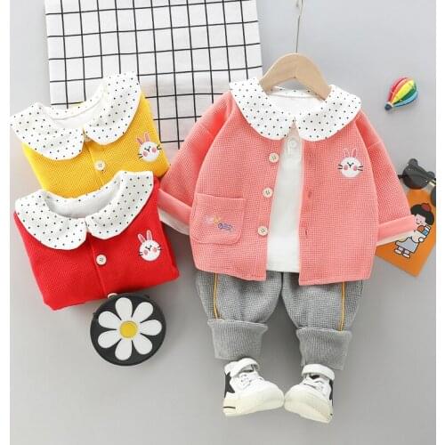 0-5 Year Spring Autumn Boy Girl Clothing Set 2021 New Fashion Active Coat+Shirt+Pant Kid Children Baby Toddler Boy Girl Clothing