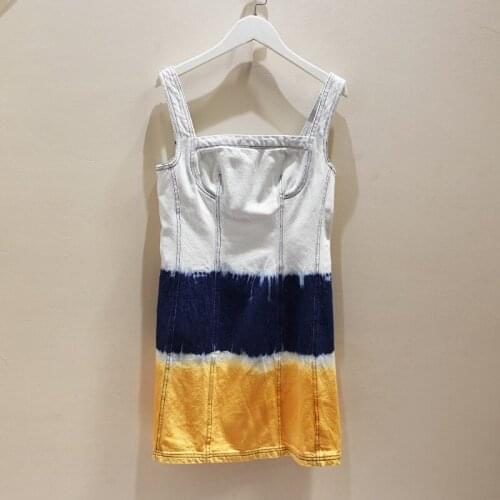 2021 New Summer High Quality Ladies Dress Slim Fashion Striped Women Dresses Tie Dye Casual Elegant Female Dress T695