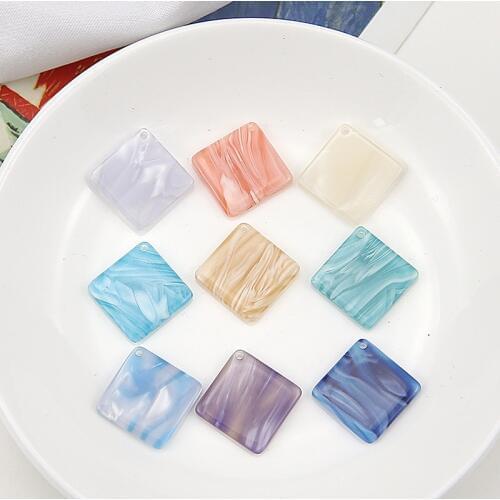 10pcs New Fashion Popular Fresh Lines Square Acetic Acid Pendant Geometric Statement Earrings For Women Diy Jewelry Accessories