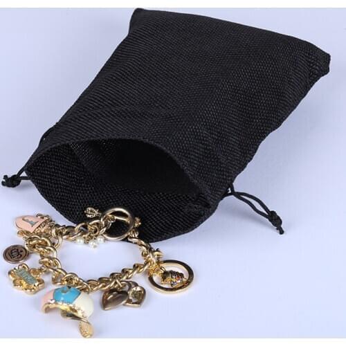 10Pcs Gift Wedding Party Christmas Candy Bags Linen Jute Drawstring Pouch Cotton Mix Color Packages for Packaging