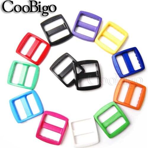 10pcs Colorful Tri-Glides Slider Adjustable Buckle Plastic For Straps Backpacks Belt Bag Dog Collar DIY Accessories 20mm
