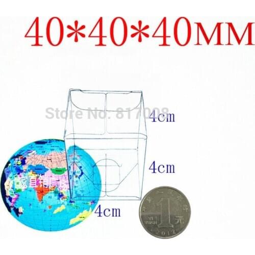 100pcs 4*4*4cm Transparent Boxes Wedding Favor Party Event Decoration Clear Gift Candy Box Square PVC Chocolate Bags