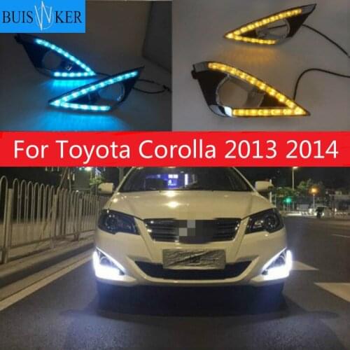 2PCS For Toyota Corolla 2013 2014 Super Brightness 12V Car LED DRL Waterproof ABS Daylight Bulb LED Daytime Running