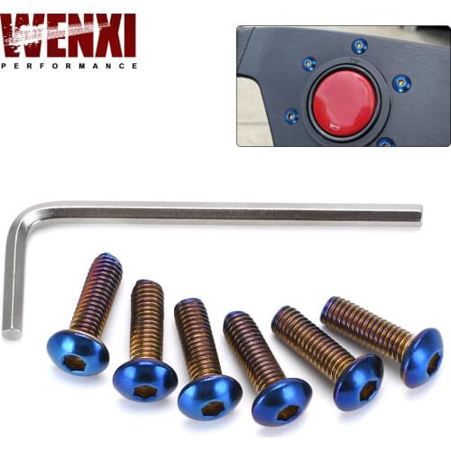 6Pcs/Lot Burnt Titanium Steering Wheel Bolts Fit A Lot Of Steering Wheel Works Round Boss Kit WX-LS06CR-R