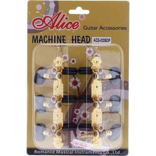Alice AOS-020B3P Gold-Plated 6Pcs 3L3R Machine Head Classical Guitar String Tuning Pegs