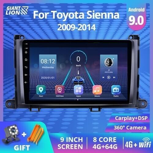 2DIN Android 9.0 Car Radio For Toyota Sienna 3 2010-2014 Car Multimedia Video Player Navigation GPS Head Unit 2din DVD Player