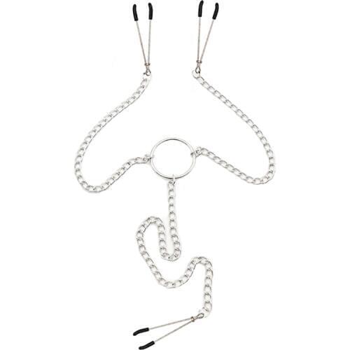 Bdsm 3 Clip Nipple Clamps Chain Sexy Breast Nipple Clitoris Clips Sex Products Erotic Toys Sex Teasing Pinzas Pezones