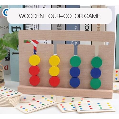 Childrens Enlightenment Early Education Enlightenment Puzzle Childrens Game Toys Childrens Wood Four-color Game
