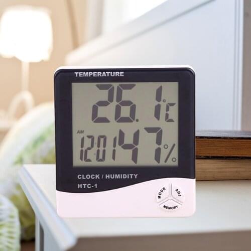 Home Electronic LCD Humidometer Temperature Gauge Desktop Hygrometer Thermometer Moisture Meter Paper Humidity Tester
