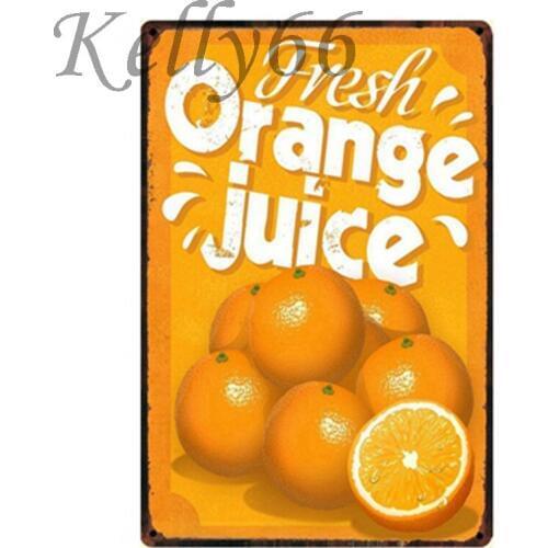 [ Kelly66 ] ORANGE JUICE Metal Tin Sign Tin Poster Home Decor Bar Antique Wall Art Painting 20*30 CM Size y-1335