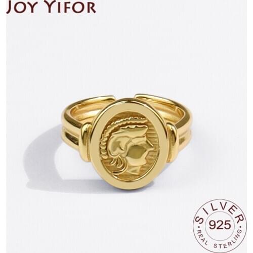 Real 925 Sterling Silver Rings for Women Vintage Wedding Trendy Jewelry Large Adjustable Antique Rings Anillos