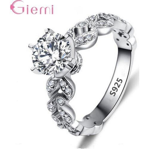 Amazing Big Discount Newest Fashion Style Genuine 925 Sterling Silver Rings Elegant Women Fashion Jewelry Gift For Wife/Daughter