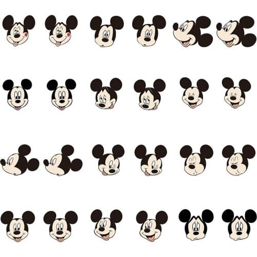 Disney Cartoon Mickey Avatar Multi-expression Hot-selling Personality Style New Epoxy Resin Clip Heat Shrinkable Ear Clip