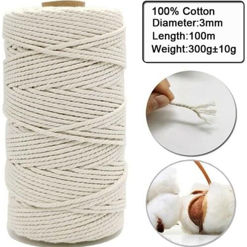 DIY Macrame Knotting Art Raw Material Kit Cotton Yarn Cord With Wood Bead Ring Stick DIY Knitting Tapestry Coaster Bag Earrings
