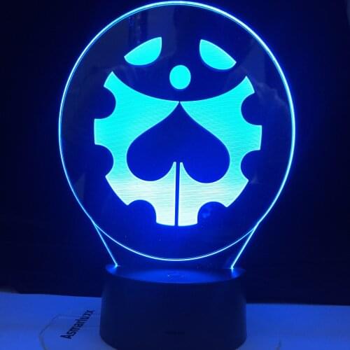 JoJos Bizarre Adventure Logo Manga Design Led Night Light Touch Sensor Colorful Nightlight for Kids Bedroom Decor 3d Lamp Gift