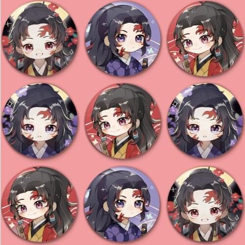 2021 new anime Demon Slayer Tsugikuni Yoriichi creative brooch jewelry clothes badge gift simple and fashionable decoracion