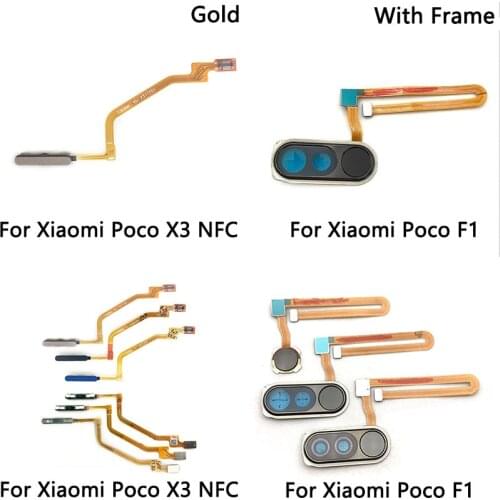 New For Xiaomi PocoPhone F1 Home Button FingerPrint Touch ID Sensor Flex Cable Ribbon Replacement Parts