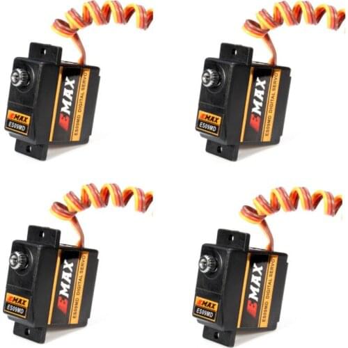 4PCS EMAX ES09MD Dual-bearing Special Swash Metal Digital Servo For REX Align 450 Helicopter With Metal Gear