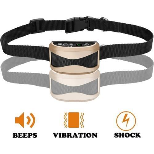Dog Anti Bark Anti-barking Collar Automatic Vibration Electric Shock Sound For Waterproof Rechargeable Pet Dogs Training Collars