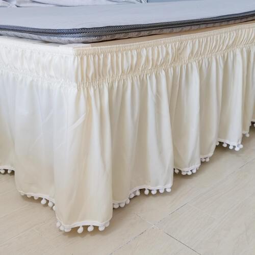 Bed Skirt Wrap Around Elastic Bed Skirt Without Bed Surface Twin /Full/ Queen/ King Size Height 40cm Bed Skirts Hotel Quality