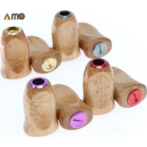 DIY AMO birds eye maples knob for AB U Fishing wheel handle knob for DAI WA/SHI MANO wheel 2PCS / Set