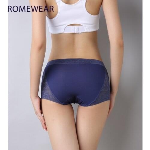 Sexy Lingerie Womens Underpants Modal Lace Cotton Boxer Shorts Seamless Panties See Through Ladies Underwear Plus Large Size