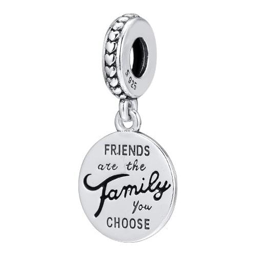 CKK Friends Are Family Charms 925 Original Fit Pandora Bracelets Sterling Silver Charm Beads for Jewelry Making Bead