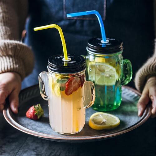 Cactus Glass Cup Monolayer Juice Cup Milk Breakfast Cup Bring Cover Fruit Juice Water Cool Drink Cup With Straw party Gift