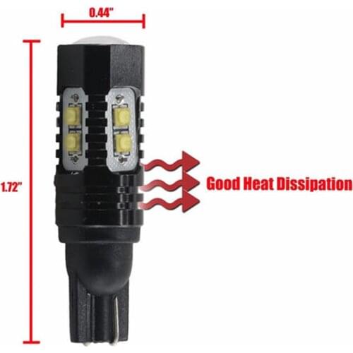 1Pair 12-24V T10 LED Light Bulbs 6000K White 50W 10 LED Chipset 700LM Bulb for Car Interior Dome Map Door Courtesy License Plate