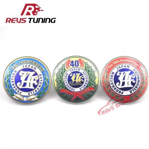 Universal 90MM 20th 40th 50th Anniversary JDM JAF Badge Styling Decoration Car Front Grille Grill Badge Emblem