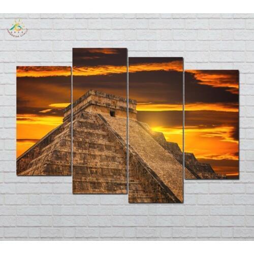 Wall Art HD Prints Canvas Art Painting Modular Picture And Poster Egyptian Pyramids Canvas Painting Decoration Home 4 PIECES