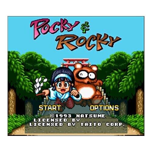 Pocky & Rocky 16 bit Big Gray Game Card For NTSC Game Player Drop Shipping