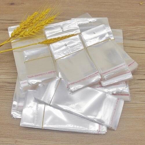 200PC multi size jewerly necklace earring card hair clip card plastic opp bag Clear Self Adhesive Seal plastic bag Storage Bags