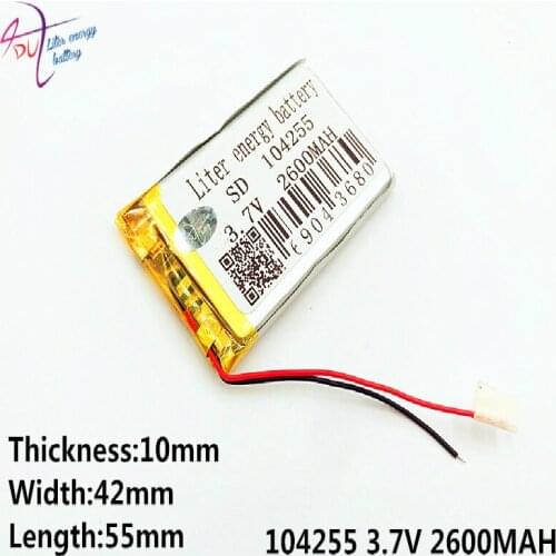 3.7V,2600mAH,104255 PLIB; polymer lithium ion / Li-ion battery for GPS,mp3,mp4,mp5,dvd,bluetooth,model toy mobile bluetooth