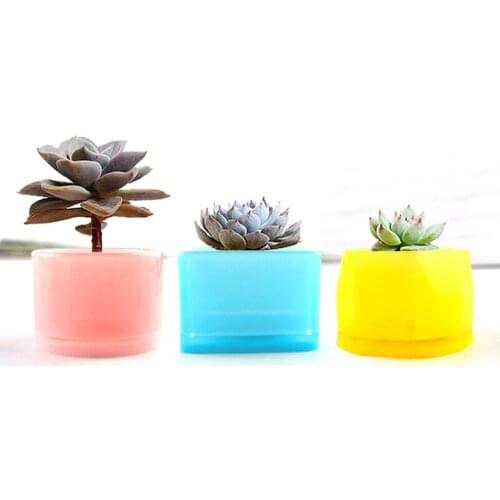 3pcs/set Storage box Silicone Mold Flower Pot Round Square Crystal Jewelry Epoxy UV Gift Box Jewelry Tools Moulds