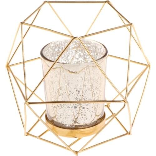 Nordic Style 3D Geometric Candlestick Metal Candle Holder Wedding Home Decor Hot