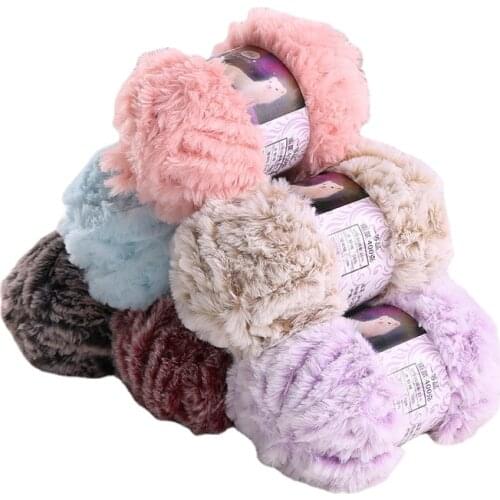 50g/pcs Faux Fur Yarn Mohair Wool Cashmere Hand Knitting Crochet Sweater Thread Baby Clothes Scarf Fluffy Faux Mink Yarn