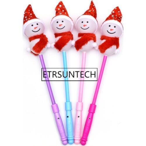 50pcs Christmas Light Up Sticks Cute Snowman LED Flashing Wand Gift Luminous Toys Party Supplies for Kids Children