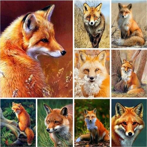 5D Diy Diamond Painting Full Drill Square Cross Stitch Animals Fox 3D Diamond Embroidery Rhinestone Pictures Mosaic Home Decorat