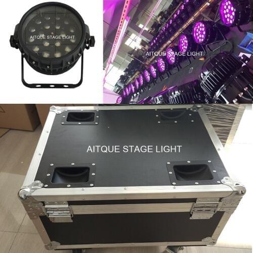 8lights+CASE)Stage decorations for concert led waterproof zoom par light 18x10w rgbw 4in1 led stage par zoom light case
