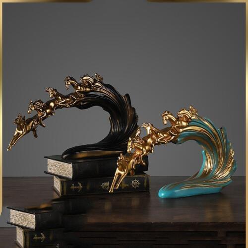 American Fengshui Mascot Horse Ornaments Crafts Home Livingroom Animal Figurines Decoration Office Desktop Sculpture Accessories