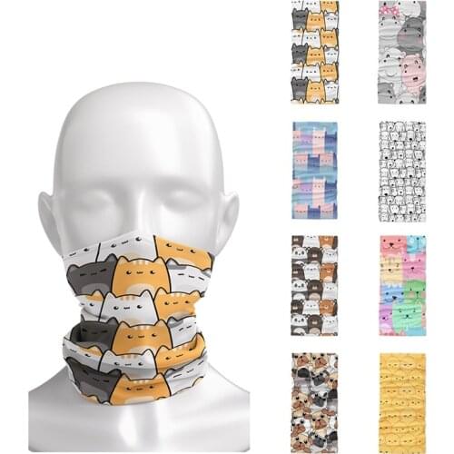 Cartoon Style Bandana Scarf 3D Print Magic Bandana Outdoor Riding Mouth Nose Protection Scarves Unisex Hiking Sport Scarf