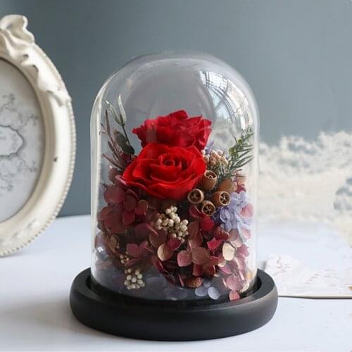 Free Shipping 12*18cm Middle Size Glass Dome Vase Home Decoration Different Base Transparent Cover DIY Friend Gift Wedding Prop